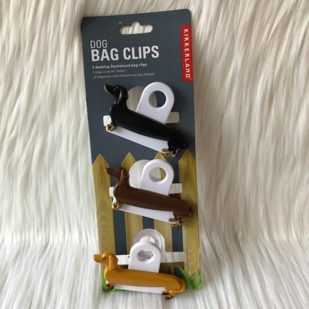 Kikkerland Dachshund Dog Bag Clips Set
